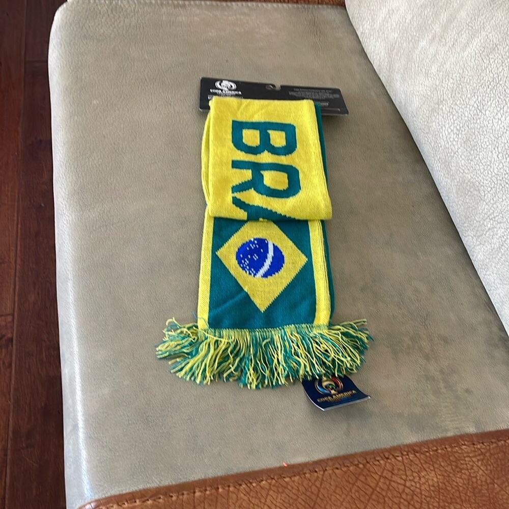 Brazil Copa America Centenario Scarf USA 2016  Soccer Collectibles Green Yellow - Picture 5 of 7